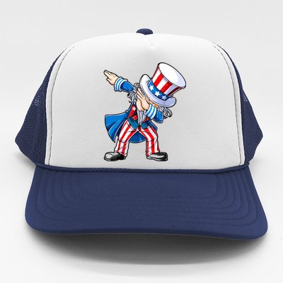 Dabbing Uncle Sam 4th Of July Funny Dab Dance Trucker Hat