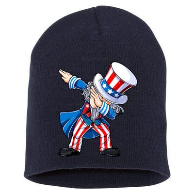 Dabbing Uncle Sam 4th Of July Funny Dab Dance Short Acrylic Beanie