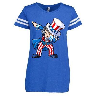 Dabbing Uncle Sam 4th Of July Funny Dab Dance Enza Ladies Jersey Football T-Shirt