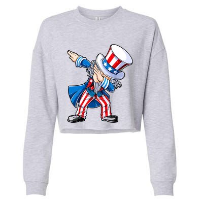 Dabbing Uncle Sam 4th Of July Funny Dab Dance Cropped Pullover Crew