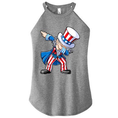 Dabbing Uncle Sam 4th Of July Funny Dab Dance Women's Perfect Tri Rocker Tank