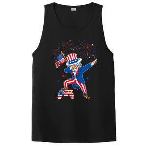 Dabbing Uncle Sam With Controller Usa Flag Indepedence Day Gift PosiCharge Competitor Tank