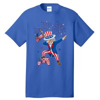 Dabbing Uncle Sam With Controller Usa Flag Indepedence Day Gift Tall T-Shirt