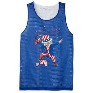 Dabbing Uncle Sam With Controller Usa Flag Indepedence Day Gift Mesh Reversible Basketball Jersey Tank