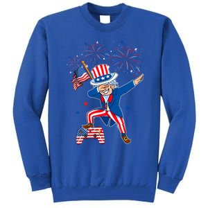 Dabbing Uncle Sam With Controller Usa Flag Indepedence Day Gift Tall Sweatshirt