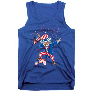 Dabbing Uncle Sam With Controller Usa Flag Indepedence Day Gift Tank Top