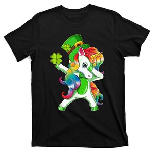 Dabbing Unicorn St Patricks Day Irish Shamrock Lepricorn T-Shirt