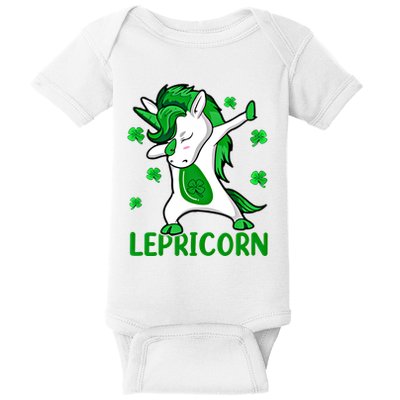 Dabbing Unicorn St PatrickS Day Irish Lepricorn Cute Gift Baby Bodysuit