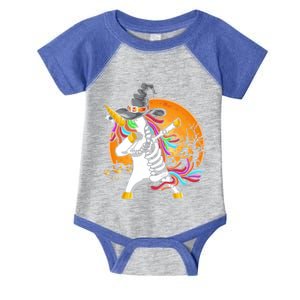 Dabbing Unicorn Skeleton Gift Halloween Dab Funny Meaningful Gift Infant Baby Jersey Bodysuit