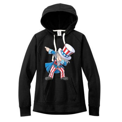 Dabbing Uncle Sam 4th Of July Funny Dab Dance Women's Fleece Hoodie