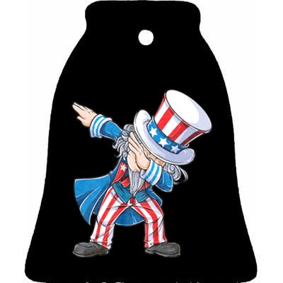 Dabbing Uncle Sam 4th Of July Funny Dab Dance Ceramic Bell Ornament