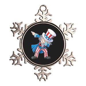 Dabbing Uncle Sam 4th Of July Funny Dab Dance Metallic Star Ornament