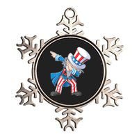 Dabbing Uncle Sam 4th Of July Funny Dab Dance Metallic Star Ornament