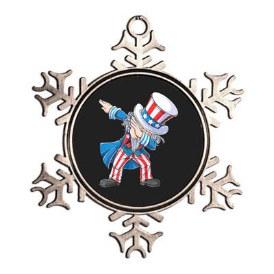 Dabbing Uncle Sam 4th Of July Funny Dab Dance Metallic Star Ornament