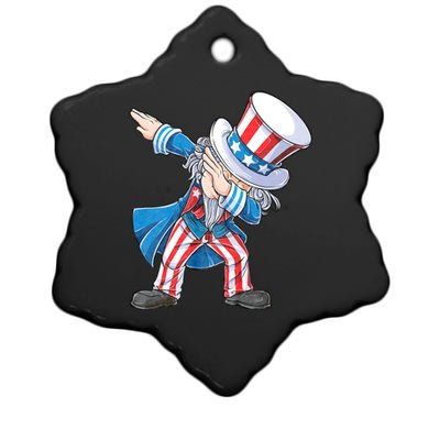 Dabbing Uncle Sam 4th Of July Funny Dab Dance Ceramic Star Ornament