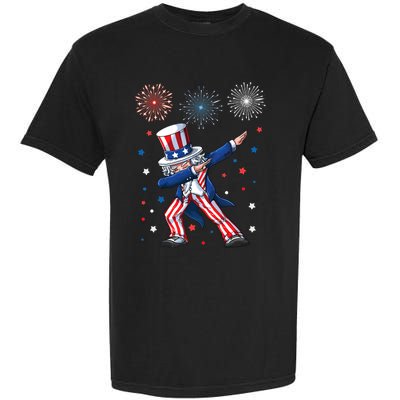 Dabbing Uncle Sam Fireworks 4th Of July Funny Dab Dance Garment-Dyed Heavyweight T-Shirt