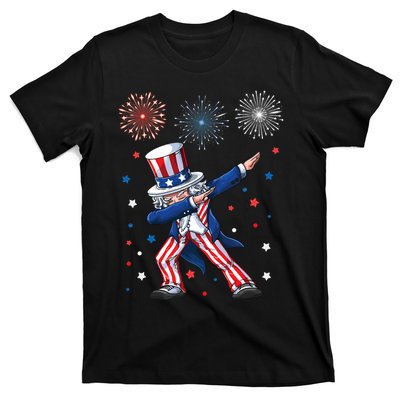 Dabbing Uncle Sam Fireworks 4th Of July Funny Dab Dance T-Shirt