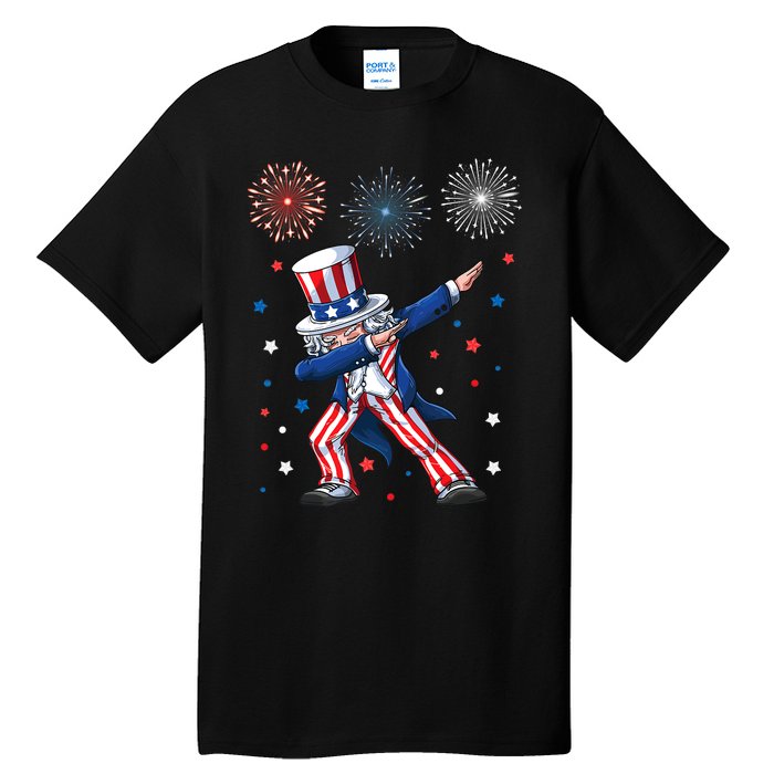 Dabbing Uncle Sam Fireworks 4th Of July Funny Dab Dance Tall T-Shirt