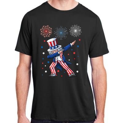 Dabbing Uncle Sam Fireworks 4th Of July Funny Dab Dance Adult ChromaSoft Performance T-Shirt