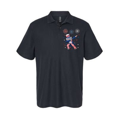 Dabbing Uncle Sam Fireworks 4th Of July Funny Dab Dance Softstyle Adult Sport Polo