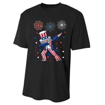 Dabbing Uncle Sam Fireworks 4th Of July Funny Dab Dance Performance Sprint T-Shirt