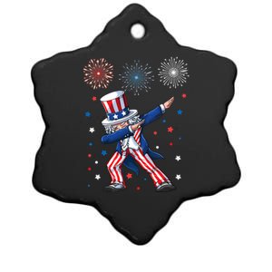 Dabbing Uncle Sam Fireworks 4th Of July Funny Dab Dance Ceramic Star Ornament