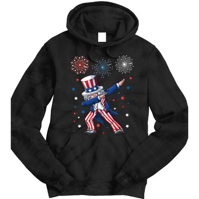 Dabbing Uncle Sam Fireworks 4th Of July Funny Dab Dance Tie Dye Hoodie