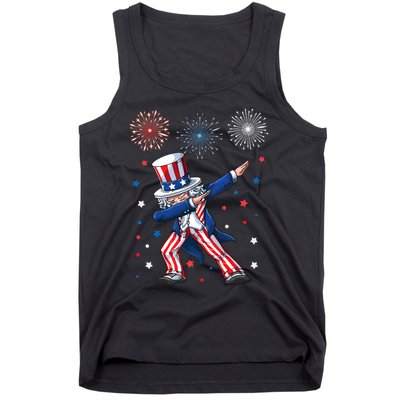 Dabbing Uncle Sam Fireworks 4th Of July Funny Dab Dance Tank Top