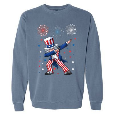 Dabbing Uncle Sam Fireworks 4th Of July Funny Dab Dance Garment-Dyed Sweatshirt