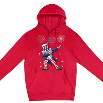 Dabbing Uncle Sam Fireworks 4th Of July Funny Dab Dance Premium Pullover Hoodie