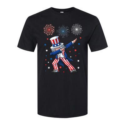 Dabbing Uncle Sam Fireworks 4th Of July Funny Dab Dance Softstyle CVC T-Shirt