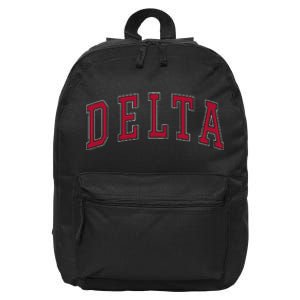 Delta Utah Souvenir College Style Red Text 16 in Basic Backpack