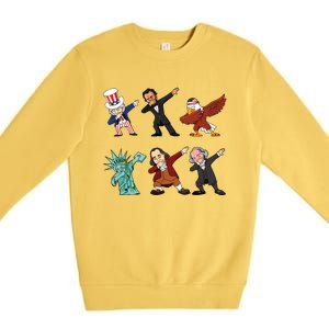 Dabbing Uncle Sam And Friends 4th Of July Premium Crewneck Sweatshirt