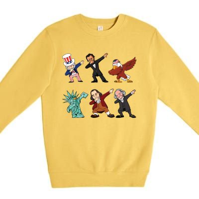 Dabbing Uncle Sam And Friends 4th Of July Premium Crewneck Sweatshirt