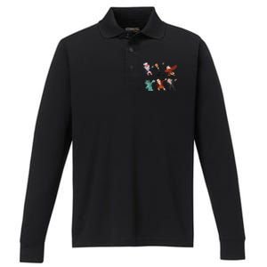 Dabbing Uncle Sam And Friends 4th Of July Performance Long Sleeve Polo