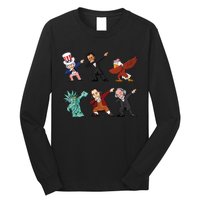 Dabbing Uncle Sam And Friends 4th Of July Long Sleeve Shirt