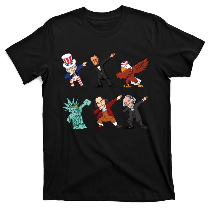 Dabbing Uncle Sam And Friends 4th Of July T-Shirt