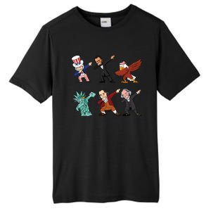 Dabbing Uncle Sam And Friends 4th Of July Tall Fusion ChromaSoft Performance T-Shirt