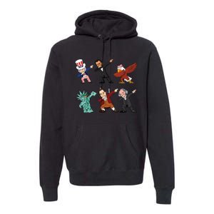 Dabbing Uncle Sam And Friends 4th Of July Premium Hoodie