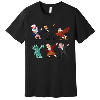 Dabbing Uncle Sam And Friends 4th Of July Premium T-Shirt