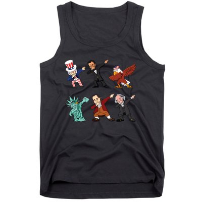 Dabbing Uncle Sam And Friends 4th Of July Tank Top