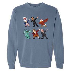 Dabbing Uncle Sam And Friends 4th Of July Garment-Dyed Sweatshirt