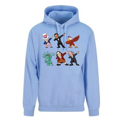 Dabbing Uncle Sam And Friends 4th Of July Unisex Surf Hoodie