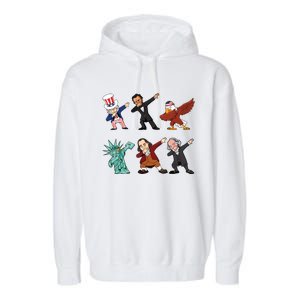 Dabbing Uncle Sam And Friends 4th Of July Garment-Dyed Fleece Hoodie