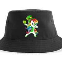 Dabbing Unicorn St Patricks Day Irish Shamrock Lepricorn Sustainable Bucket Hat