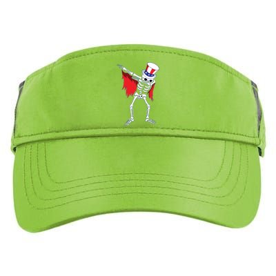 Dabbing Uncle Sam Skeleton Dab For Freedom 4th Of July Skull Meaningful Gift Adult Drive Performance Visor