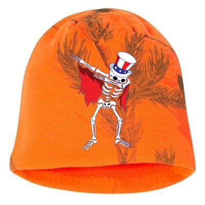 Dabbing Uncle Sam Skeleton Dab For Freedom 4th Of July Skull Meaningful Gift Kati - Camo Knit Beanie