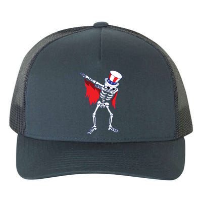 Dabbing Uncle Sam Skeleton Dab For Freedom 4th Of July Skull Meaningful Gift Yupoong Adult 5-Panel Trucker Hat