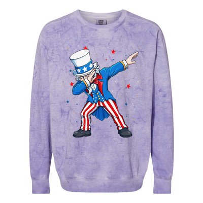 Dabbing Uncle Sam 4th of July Colorblast Crewneck Sweatshirt