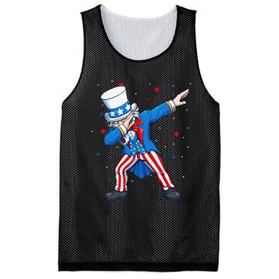 Dabbing Uncle Sam 4th of July Mesh Reversible Basketball Jersey Tank